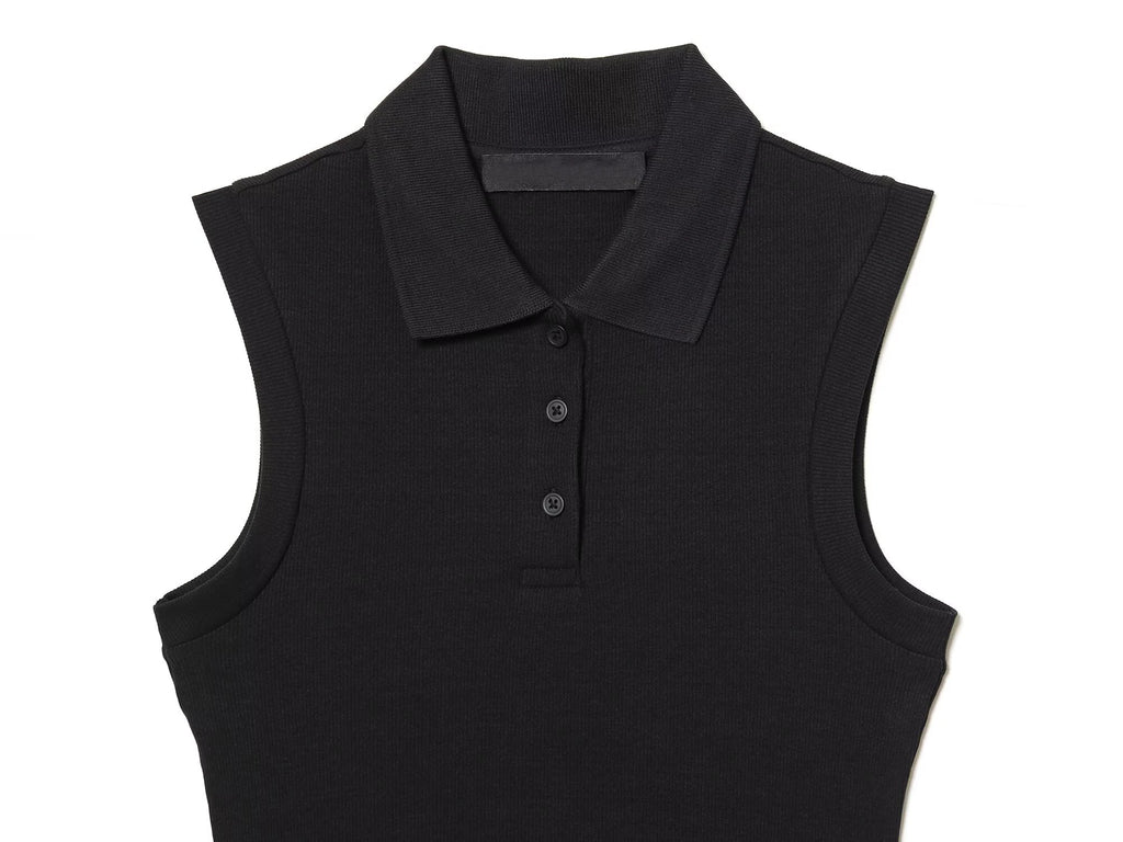 Polo Collar Drop Waist Maxi Dress
