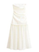 Strapless Sheer Hem Maxi Dress