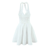 Plunge Halter Corset Mini Dress