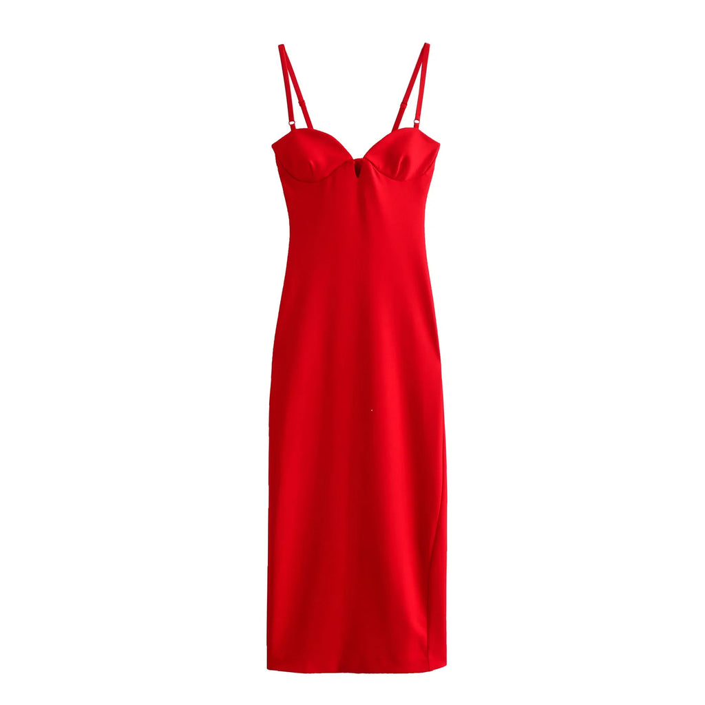 Satin Bustier Slip Maxi Dress