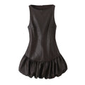 Sculpted Faux Leather Bubble Hem Mini Dress