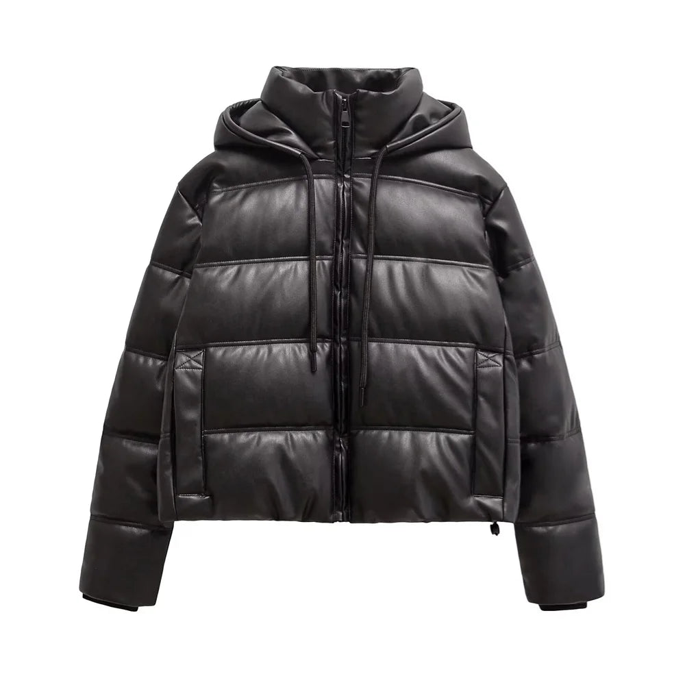 Noir Luxe Puffer Jacket