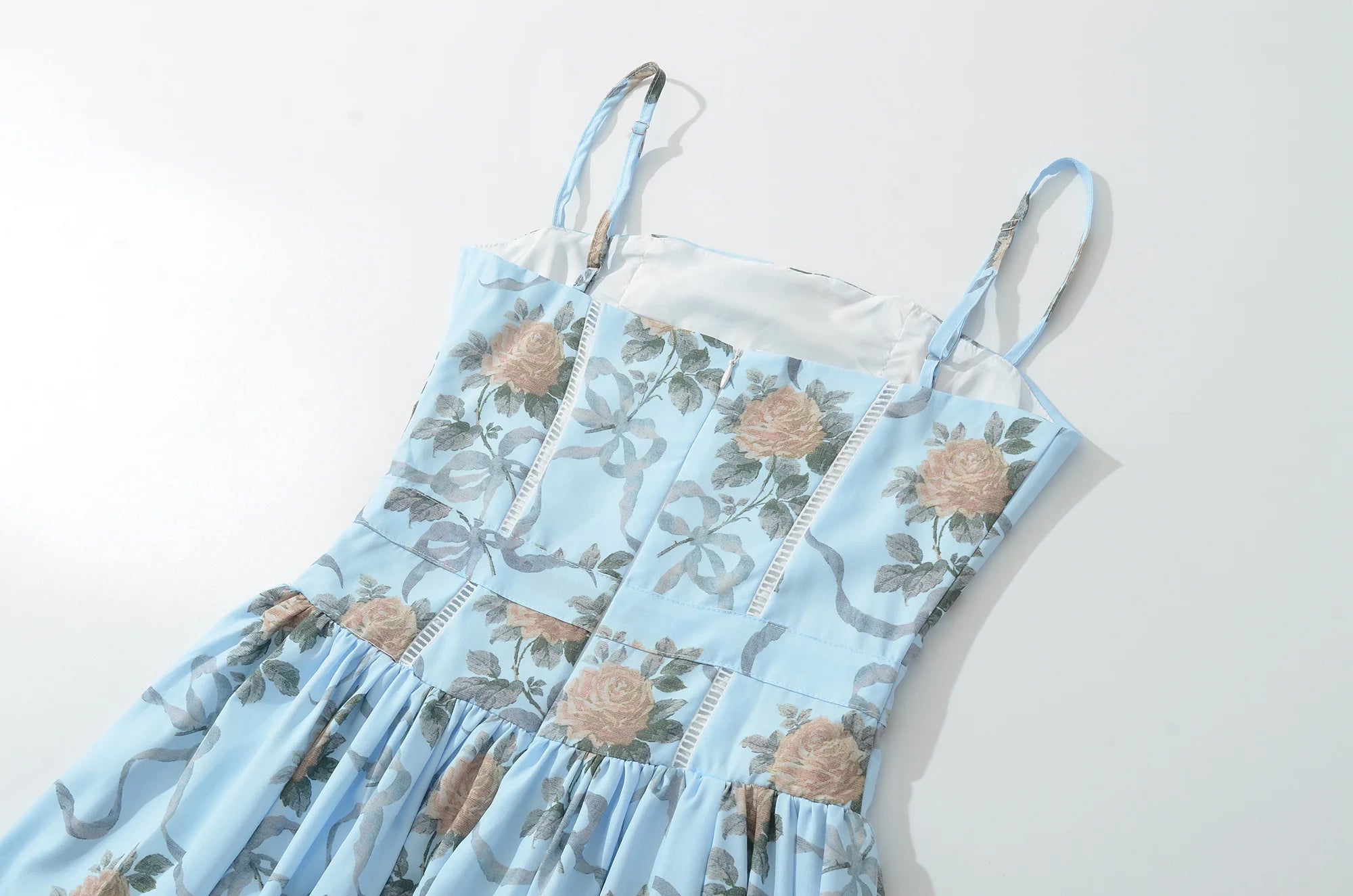 Ribbon Rose Corset Midi Dress