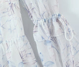 Lace Up Tiered Ruffle Mini Dress