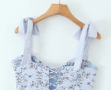 Bow Strap Sweetheart Midi Dress