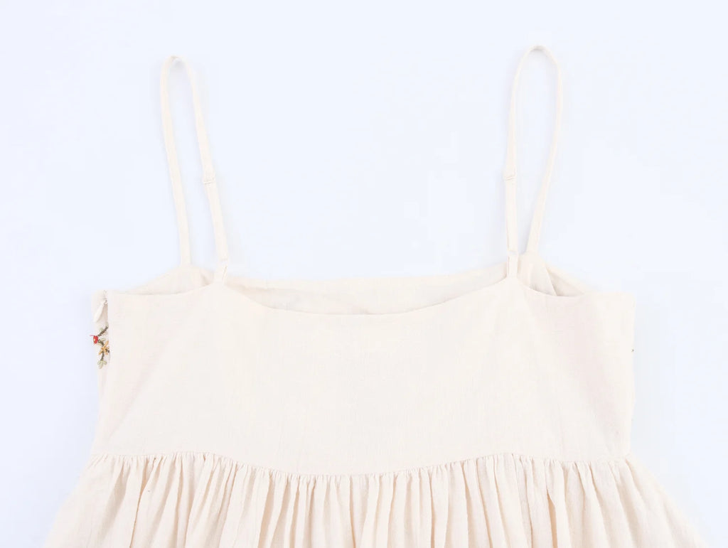 Embroidered Bustier Bubble Mini Dress