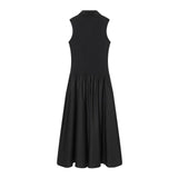 Polo Collar Drop Waist Maxi Dress