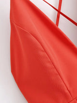 Deep V Crisscross Back Maxi Dress