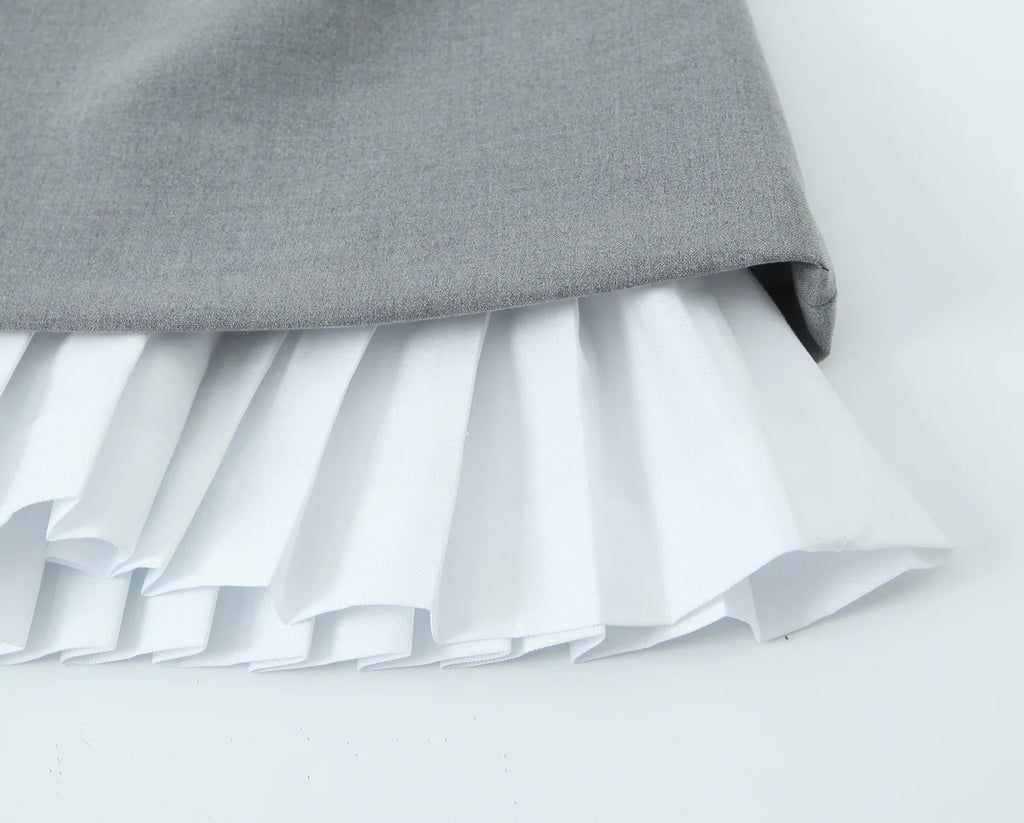 Sleeveless A Line Pleated Hem Mini Dress