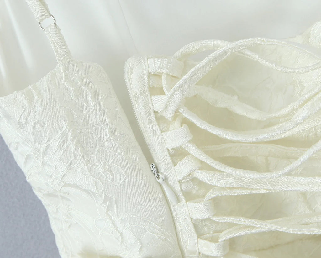 Embossed Floral Mini Dress