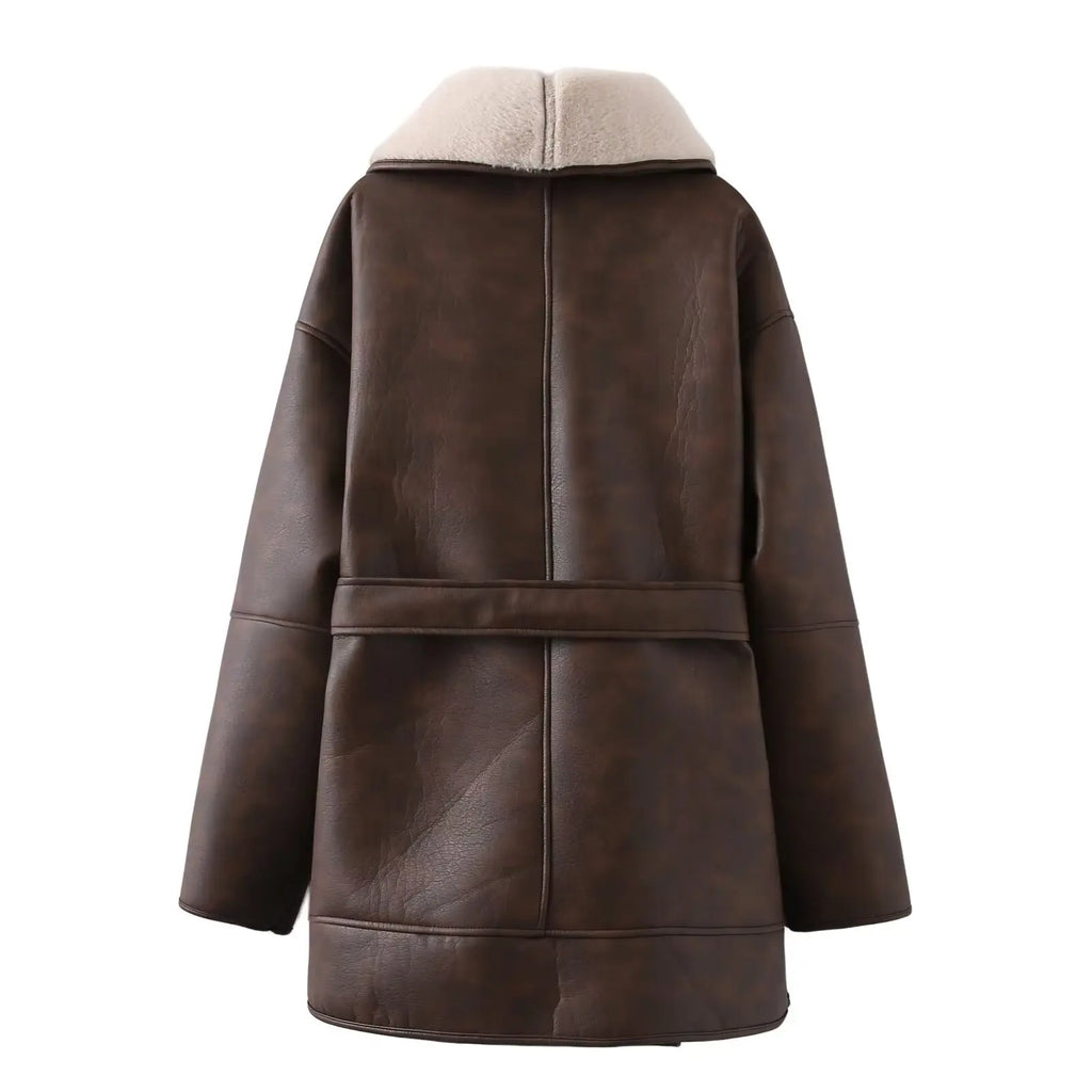 Marcella Belted Shearling Coat