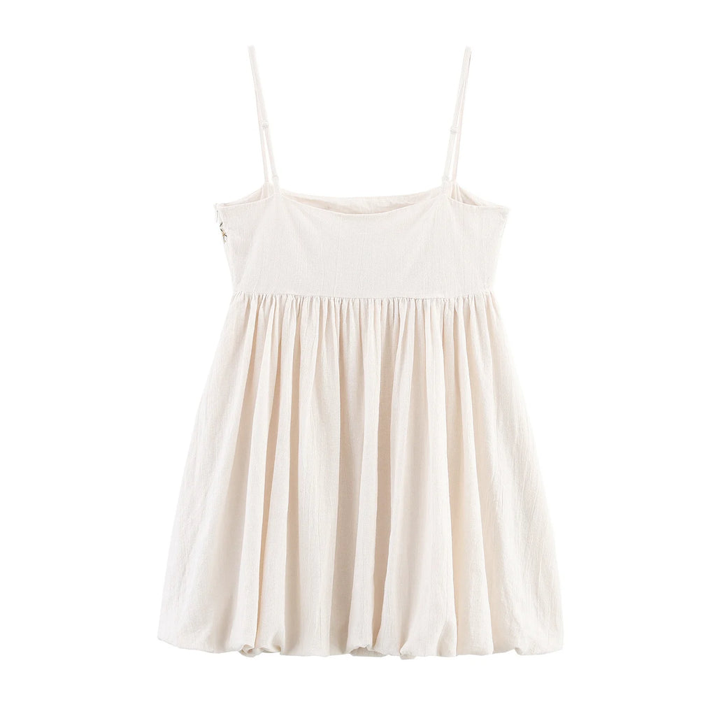 Embroidered Bustier Bubble Mini Dress