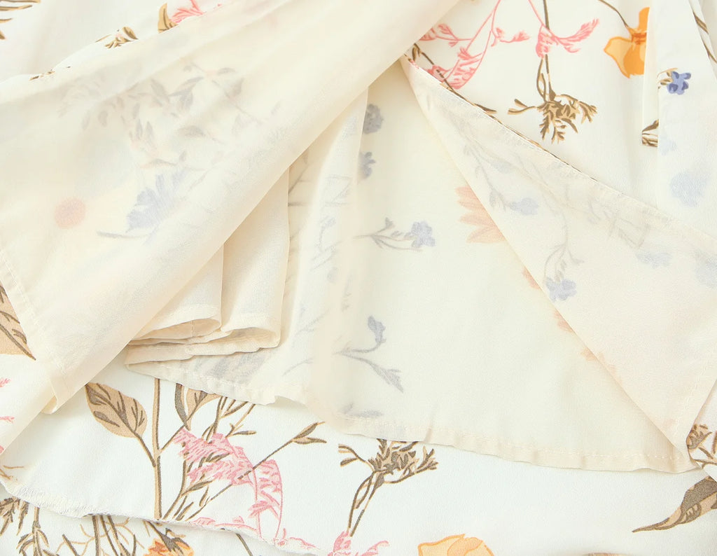 Botanical Wrap Kimono Mini Dress