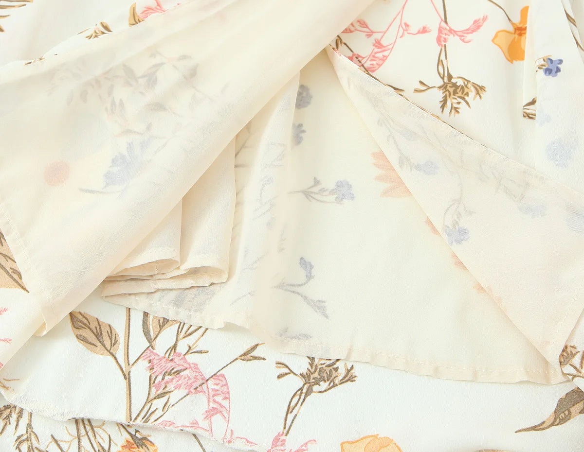 Botanical Wrap Kimono Mini Dress