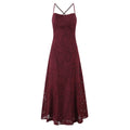 Crisscross Back Lace Textured Midi Dress