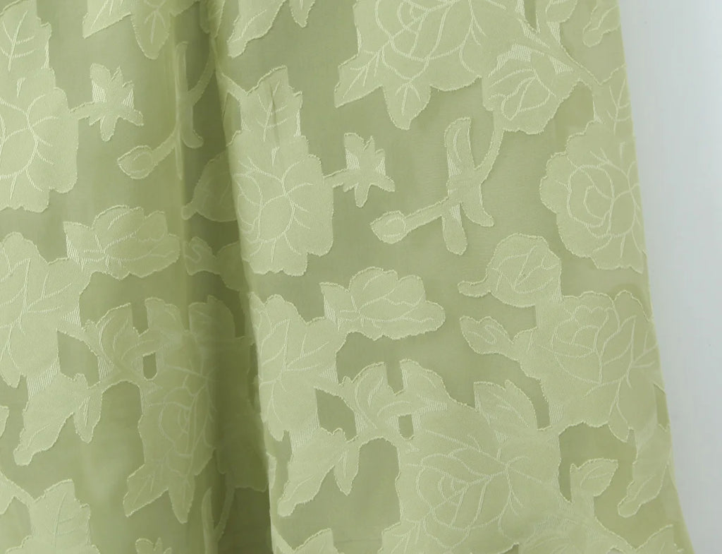 Floral Jacquard Crossback Maxi Dress