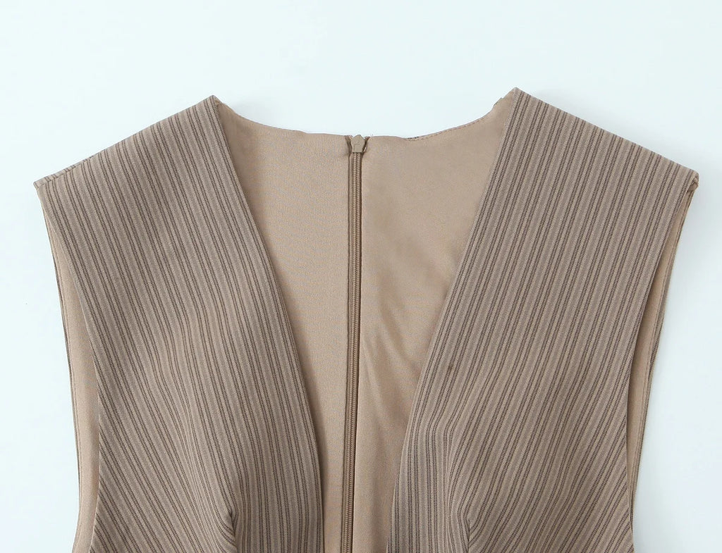 Sculpted Deep V Mini Dress