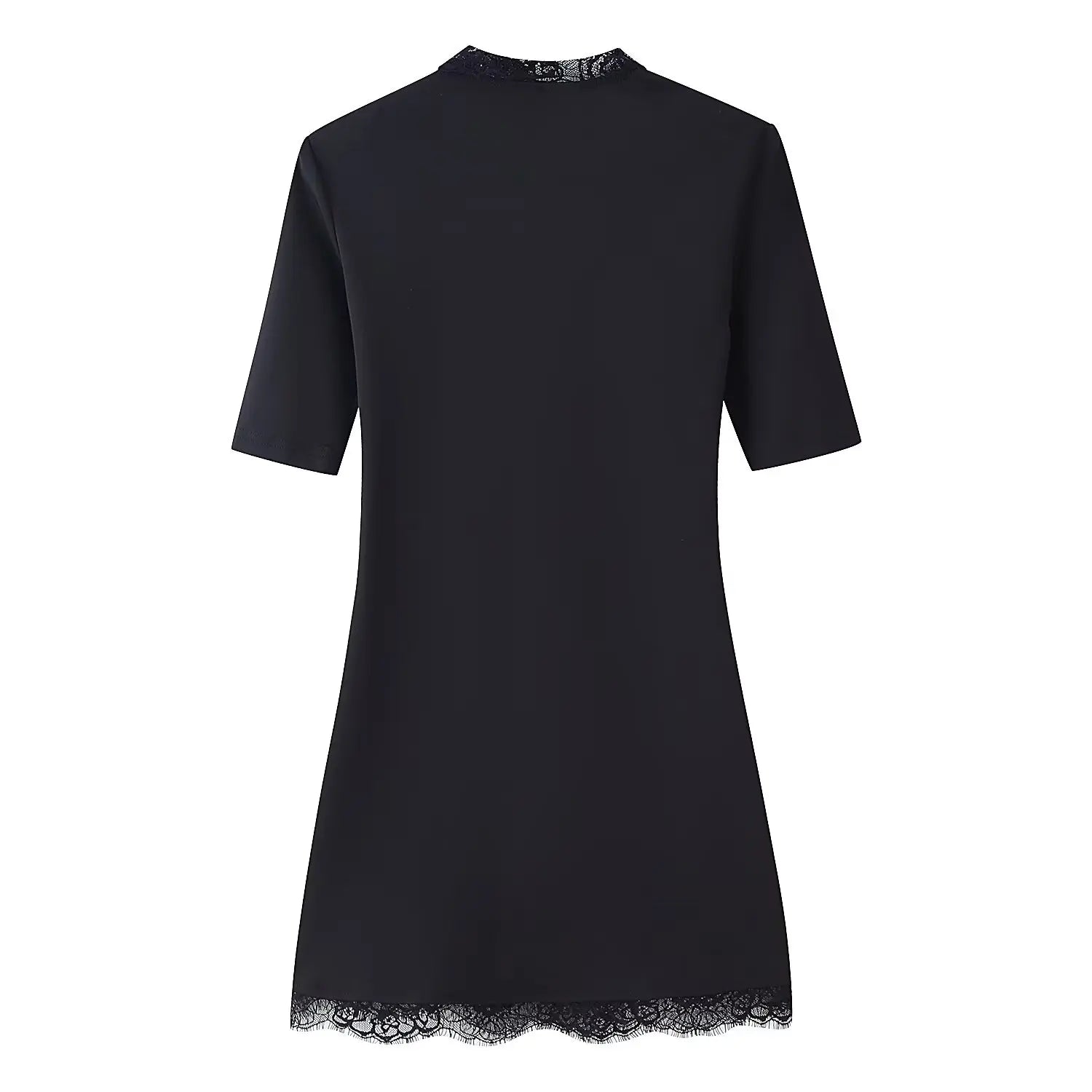 Lace Keyhole Collar Mini Dress