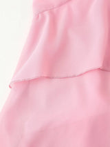 Rosette Halter Tiered Chiffon Maxi Dress