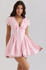 Tie Front Plunge Mini Dress