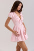 Tie Front Plunge Mini Dress