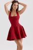 Halter Tie Neck Flare Mini Dress